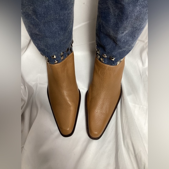 Stuart Weitzman Studded Denim & Leather Boots - Size 7M - Picture 3 of 13